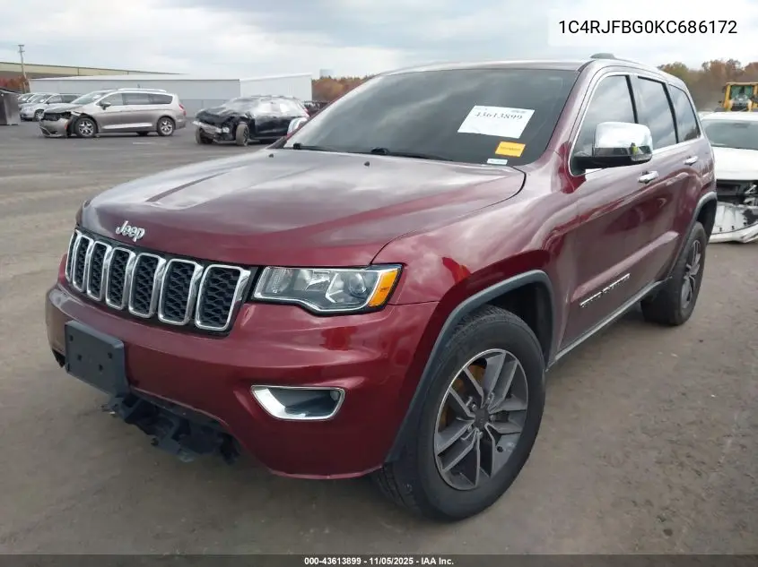1C4RJFBG0KC686172 2019 Jeep Grand Cherokee Limited 4X4