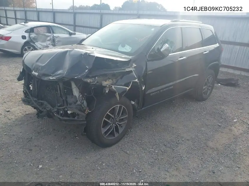 1C4RJEBG9KC705232 2019 Jeep Grand Cherokee Limited 4X2