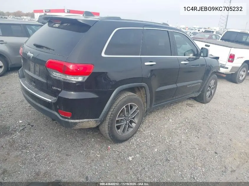 1C4RJEBG9KC705232 2019 Jeep Grand Cherokee Limited 4X2