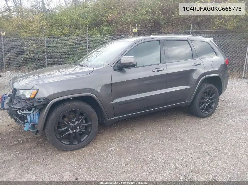 1C4RJFAG0KC666778 2019 Jeep Grand Cherokee Altitude 4X4