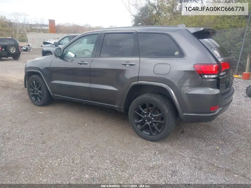1C4RJFAG0KC666778 2019 Jeep Grand Cherokee Altitude 4X4