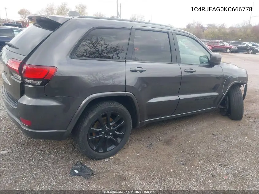 1C4RJFAG0KC666778 2019 Jeep Grand Cherokee Altitude 4X4