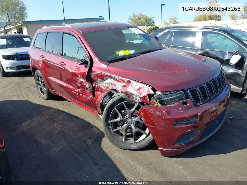 1C4RJEBG8KC543268 2019 Jeep Grand Cherokee Limited X 4X2