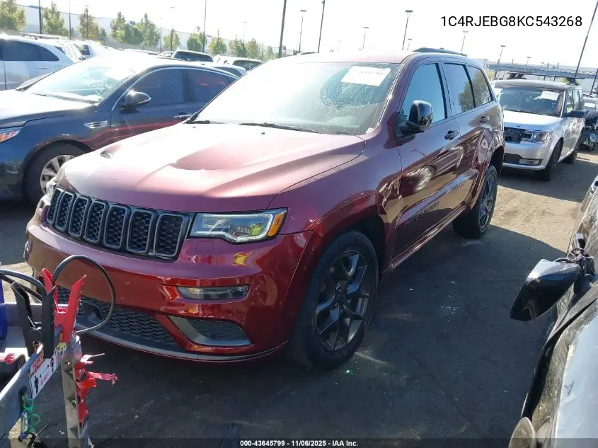1C4RJEBG8KC543268 2019 Jeep Grand Cherokee Limited X 4X2