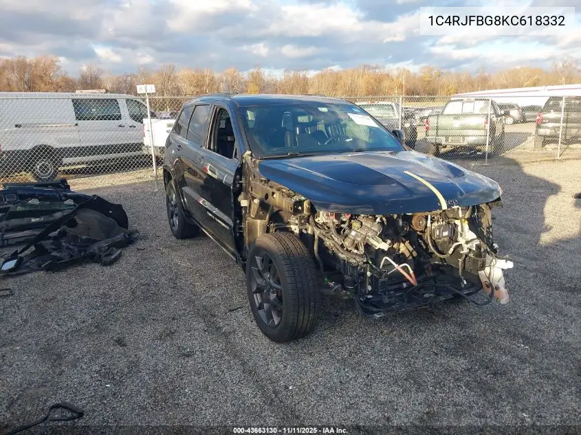 1C4RJFBG8KC618332 2019 Jeep Grand Cherokee Limited X 4X4