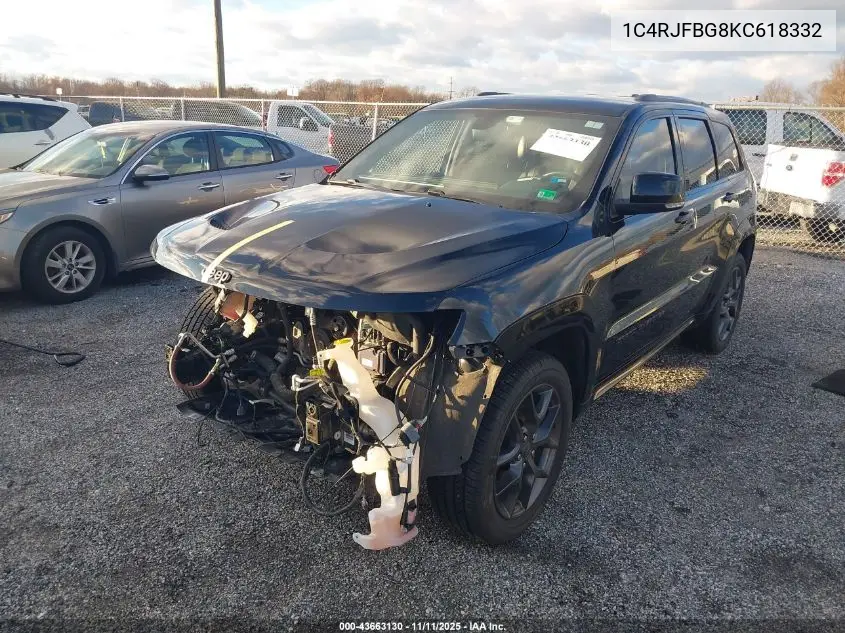 1C4RJFBG8KC618332 2019 Jeep Grand Cherokee Limited X 4X4