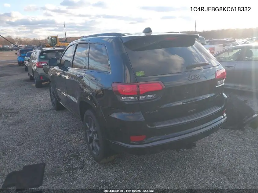 1C4RJFBG8KC618332 2019 Jeep Grand Cherokee Limited X 4X4