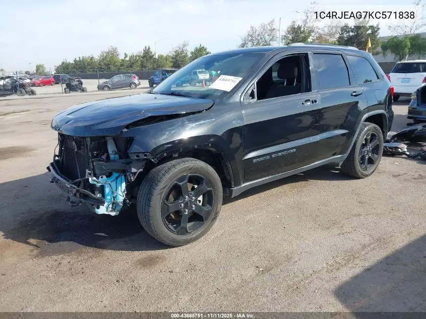 1C4RJEAG7KC571838 2019 Jeep Grand Cherokee Upland 4X2