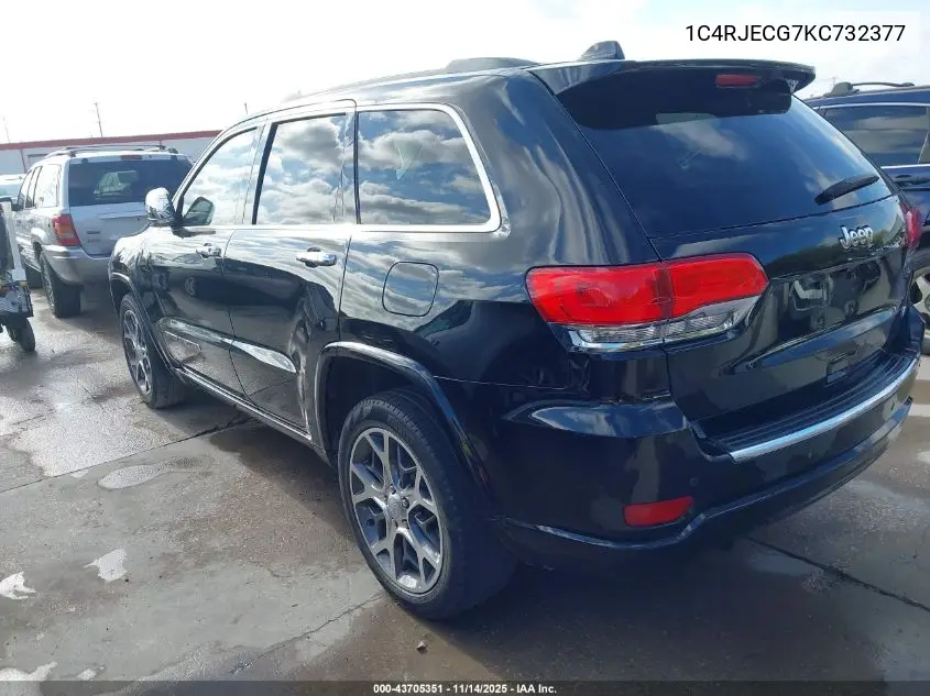 1C4RJECG7KC732377 2019 Jeep Grand Cherokee Overland 4X2