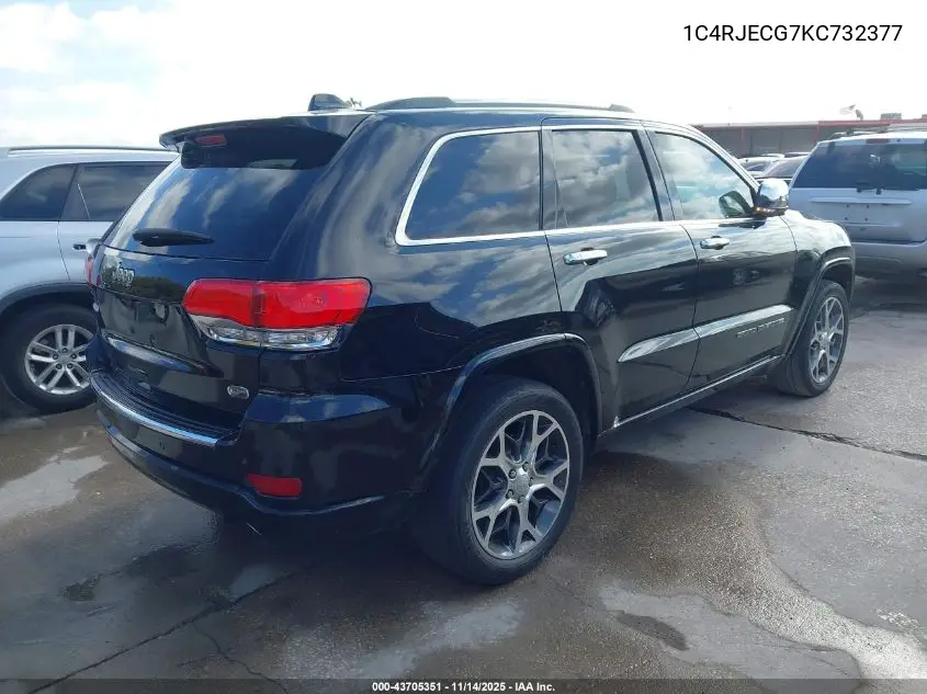 1C4RJECG7KC732377 2019 Jeep Grand Cherokee Overland 4X2