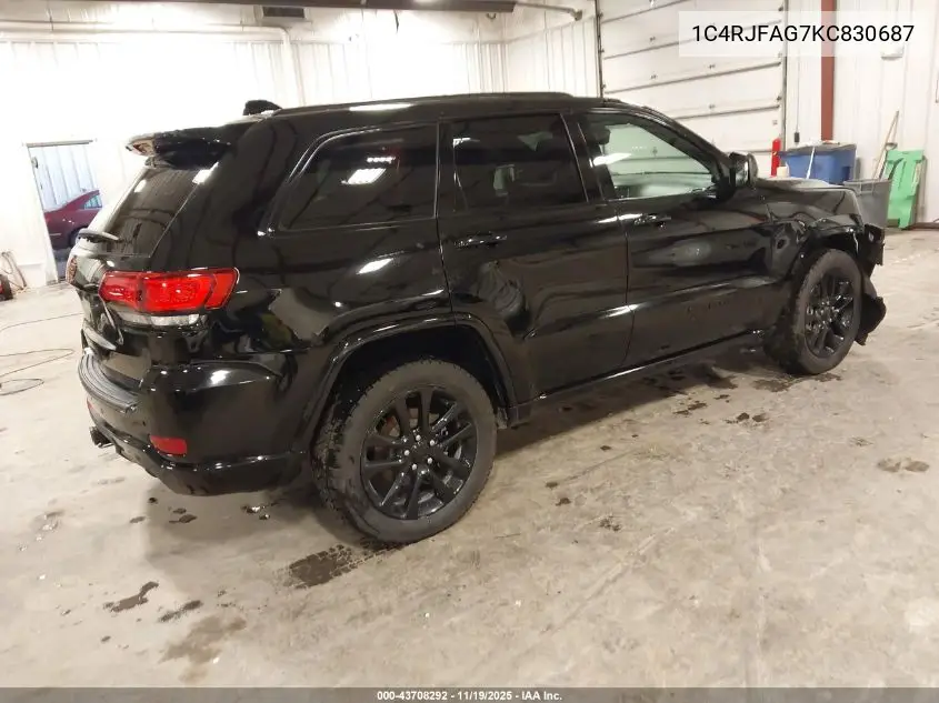 1C4RJFAG7KC830687 2019 Jeep Grand Cherokee Altitude 4X4