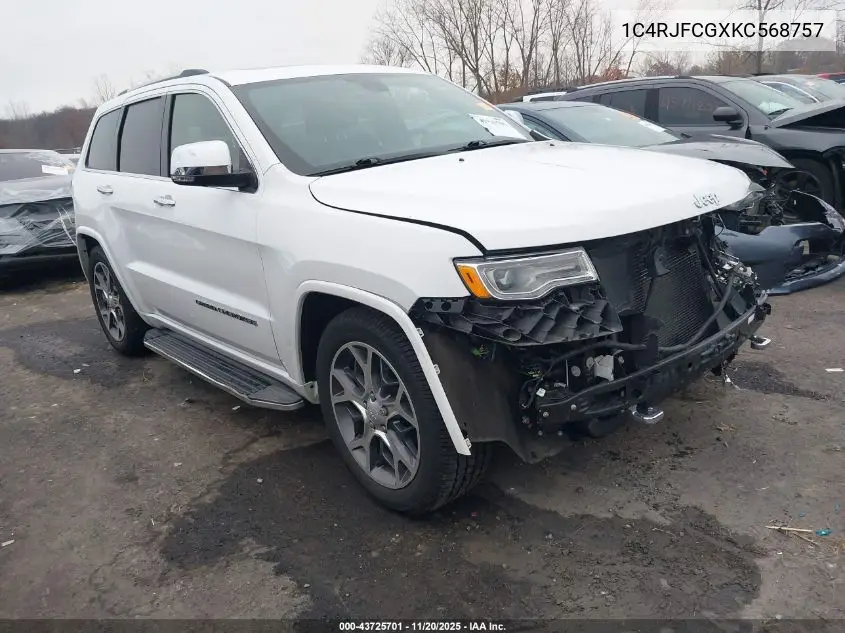 1C4RJFCGXKC568757 2019 Jeep Grand Cherokee Overland 4X4