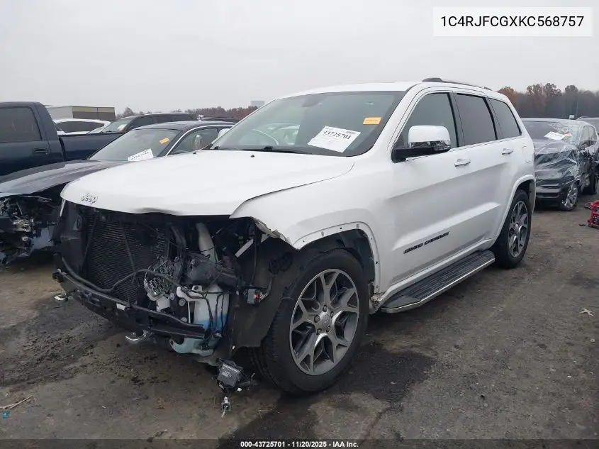 1C4RJFCGXKC568757 2019 Jeep Grand Cherokee Overland 4X4