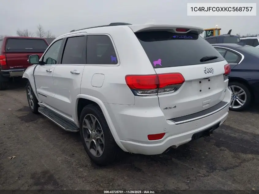 1C4RJFCGXKC568757 2019 Jeep Grand Cherokee Overland 4X4