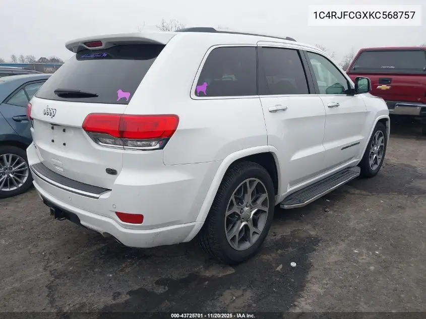 1C4RJFCGXKC568757 2019 Jeep Grand Cherokee Overland 4X4