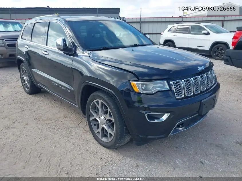 1C4RJFCG9KC726666 2019 Jeep Grand Cherokee Overland 4X4