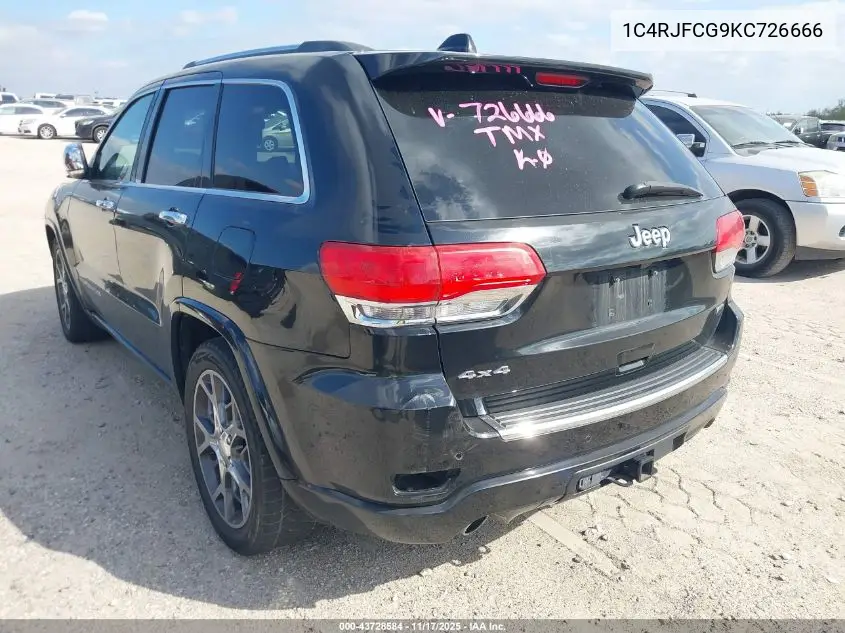 1C4RJFCG9KC726666 2019 Jeep Grand Cherokee Overland 4X4