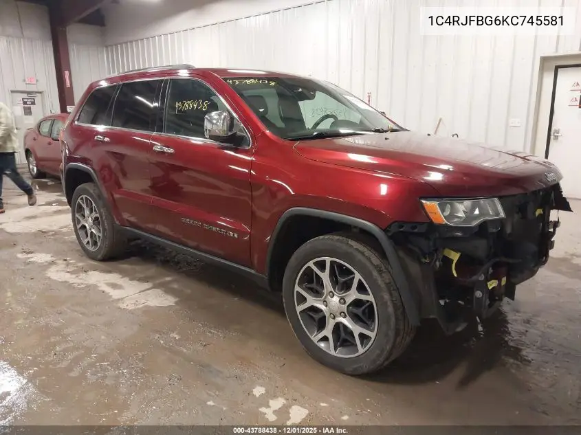 1C4RJFBG6KC745581 2019 Jeep Grand Cherokee Limited