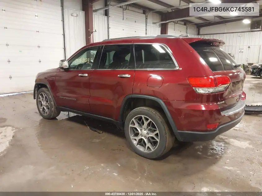 1C4RJFBG6KC745581 2019 Jeep Grand Cherokee Limited