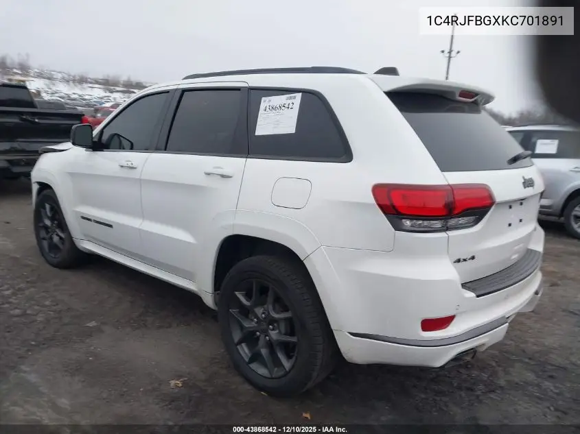 1C4RJFBGXKC701891 2019 Jeep Grand Cherokee Limited X 4X4