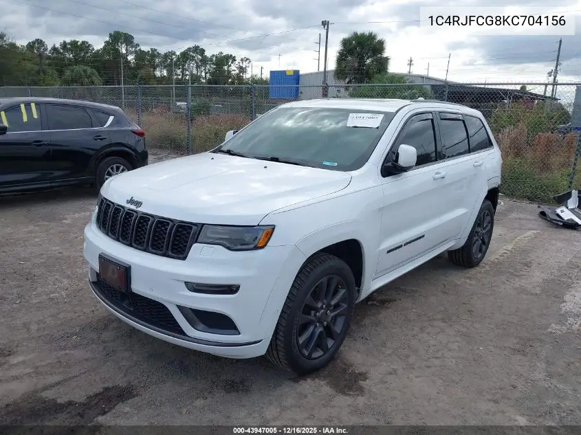 1C4RJFCG8KC704156 2019 Jeep Grand Cherokee High Altitude 4X4