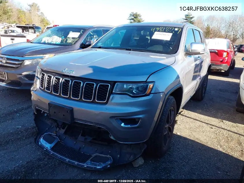 1C4RJFBGXKC638257 2019 Jeep Grand Cherokee Limited 4X4