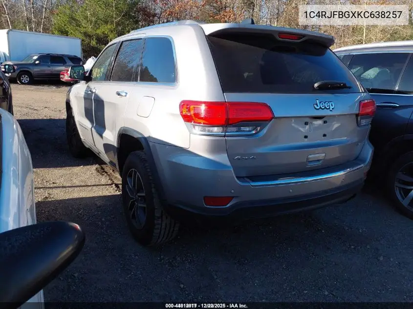 1C4RJFBGXKC638257 2019 Jeep Grand Cherokee Limited 4X4