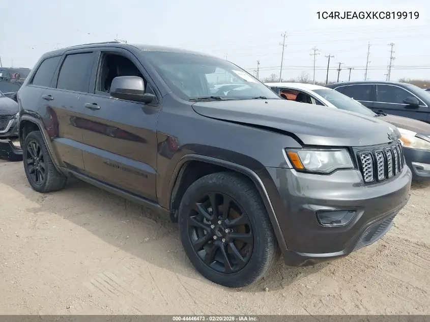 1C4RJEAGXKC819919 2019 Jeep Grand Cherokee Altitude 4X2