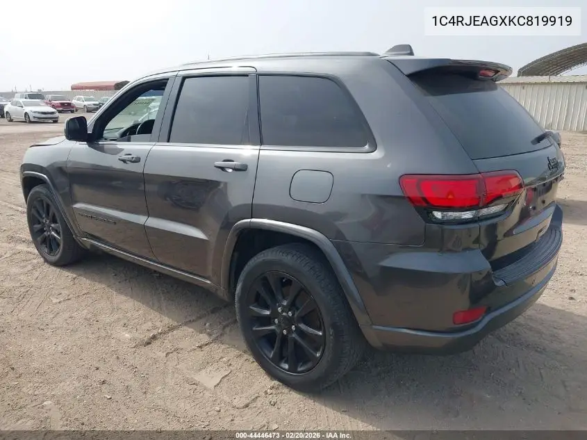 1C4RJEAGXKC819919 2019 Jeep Grand Cherokee Altitude 4X2