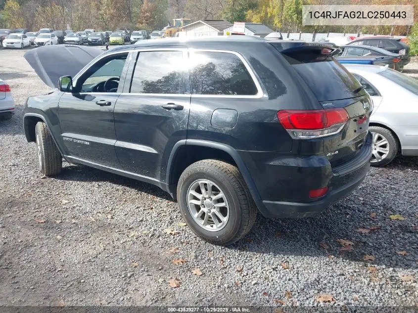 1C4RJFAG2LC250443 2020 Jeep Grand Cherokee Laredo E 4X4