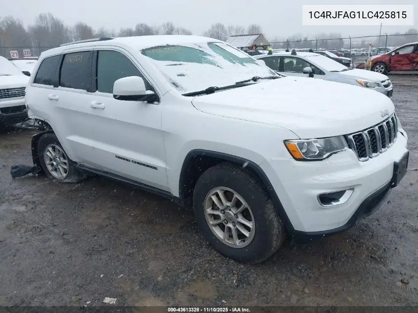 1C4RJFAG1LC425815 2020 Jeep Grand Cherokee Laredo E 4X4