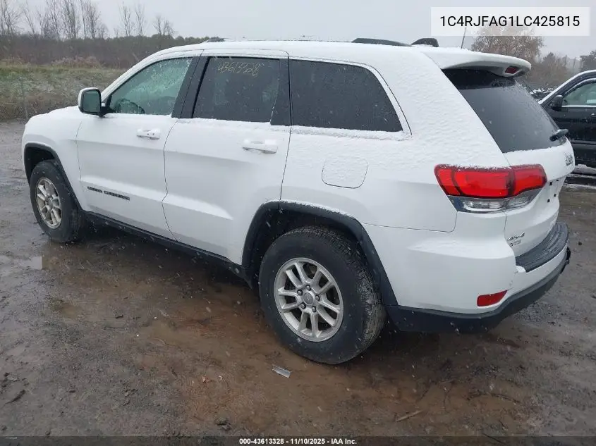 1C4RJFAG1LC425815 2020 Jeep Grand Cherokee Laredo E 4X4