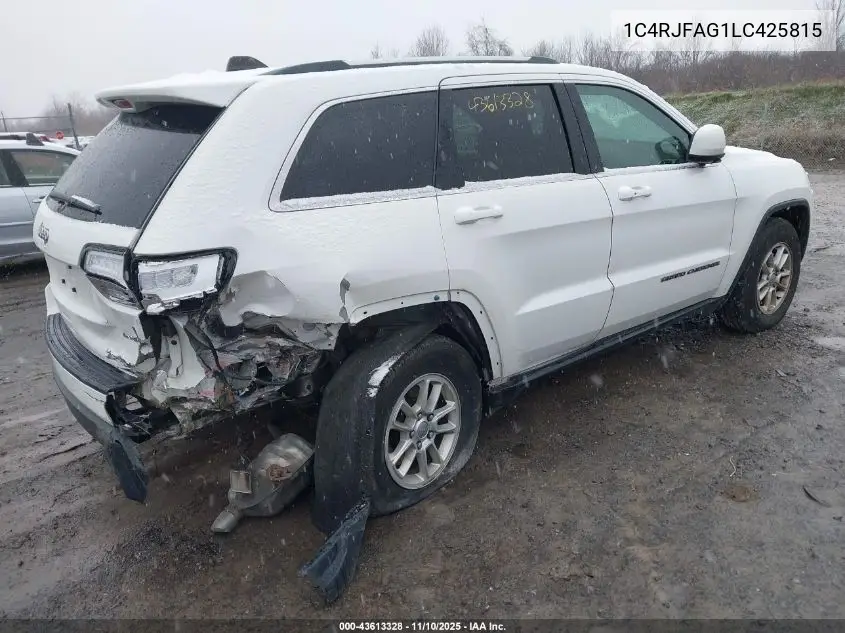 1C4RJFAG1LC425815 2020 Jeep Grand Cherokee Laredo E 4X4