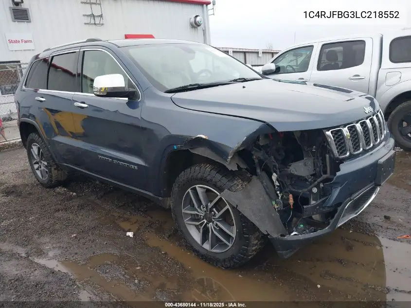 1C4RJFBG3LC218552 2020 Jeep Grand Cherokee Limited 4X4