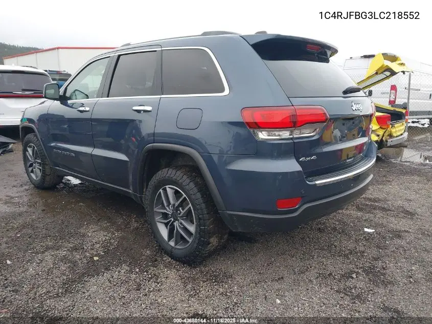 1C4RJFBG3LC218552 2020 Jeep Grand Cherokee Limited 4X4