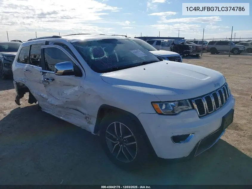 1C4RJFBG7LC374786 2020 Jeep Grand Cherokee Limited 4X4