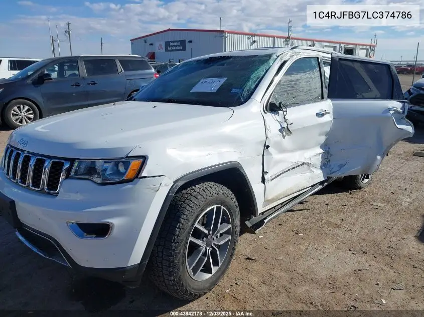 1C4RJFBG7LC374786 2020 Jeep Grand Cherokee Limited 4X4