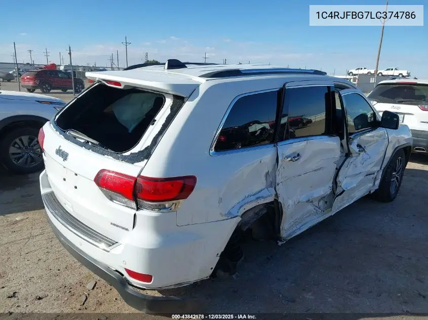 1C4RJFBG7LC374786 2020 Jeep Grand Cherokee Limited 4X4
