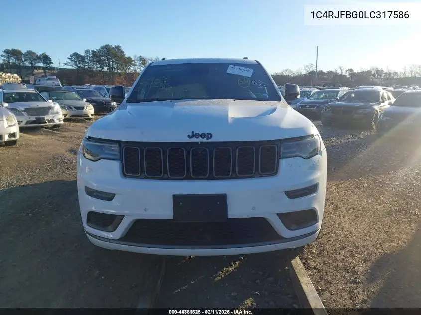 1C4RJFBG0LC317586 2020 Jeep Grand Cherokee Limited X 4X4