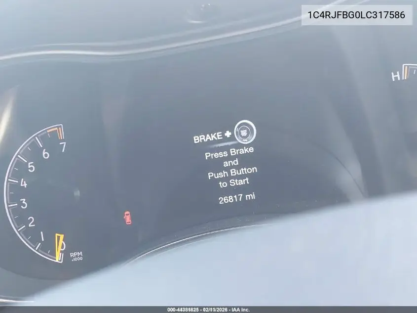 1C4RJFBG0LC317586 2020 Jeep Grand Cherokee Limited X 4X4