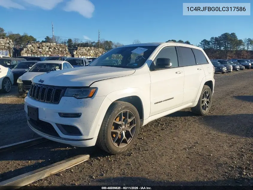 1C4RJFBG0LC317586 2020 Jeep Grand Cherokee Limited X 4X4