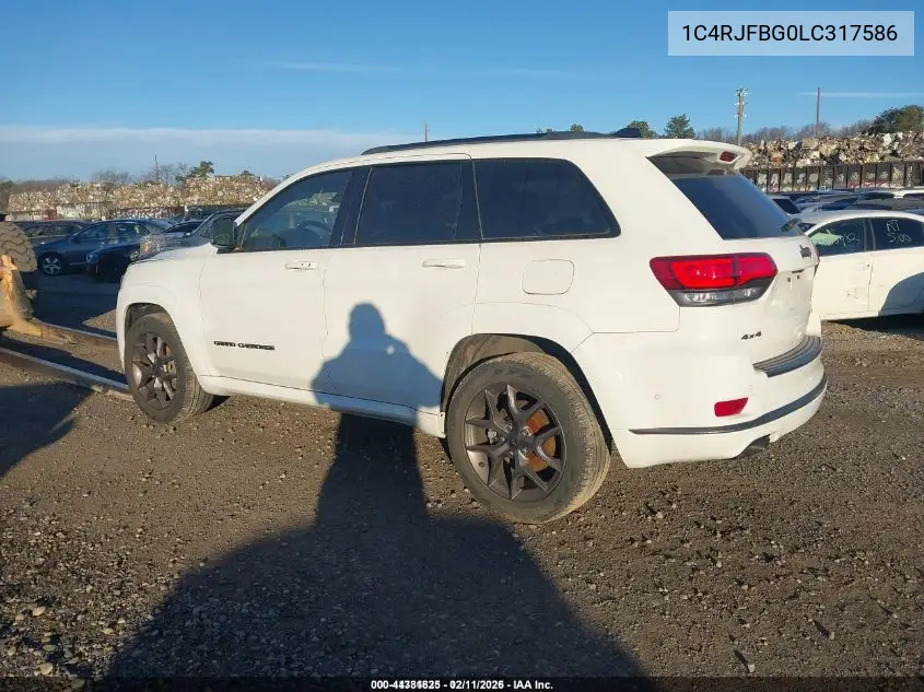 1C4RJFBG0LC317586 2020 Jeep Grand Cherokee Limited X 4X4