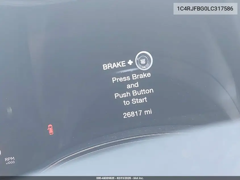 1C4RJFBG0LC317586 2020 Jeep Grand Cherokee Limited X 4X4