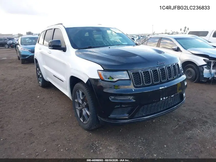 1C4RJFBG2LC236833 2020 Jeep Grand Cherokee Limited X 4X4