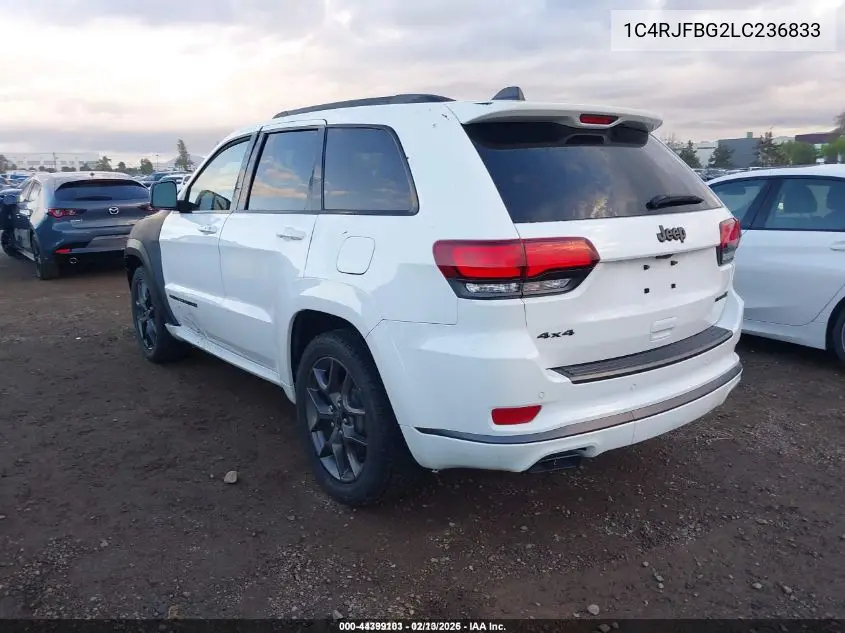 1C4RJFBG2LC236833 2020 Jeep Grand Cherokee Limited X 4X4