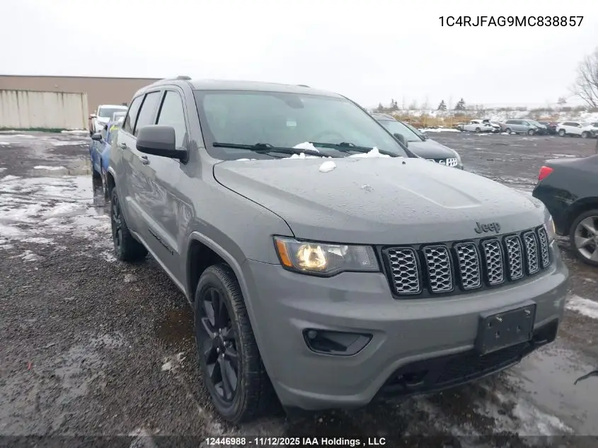 1C4RJFAG9MC838857 2021 Jeep Grand Cherokee Laredo