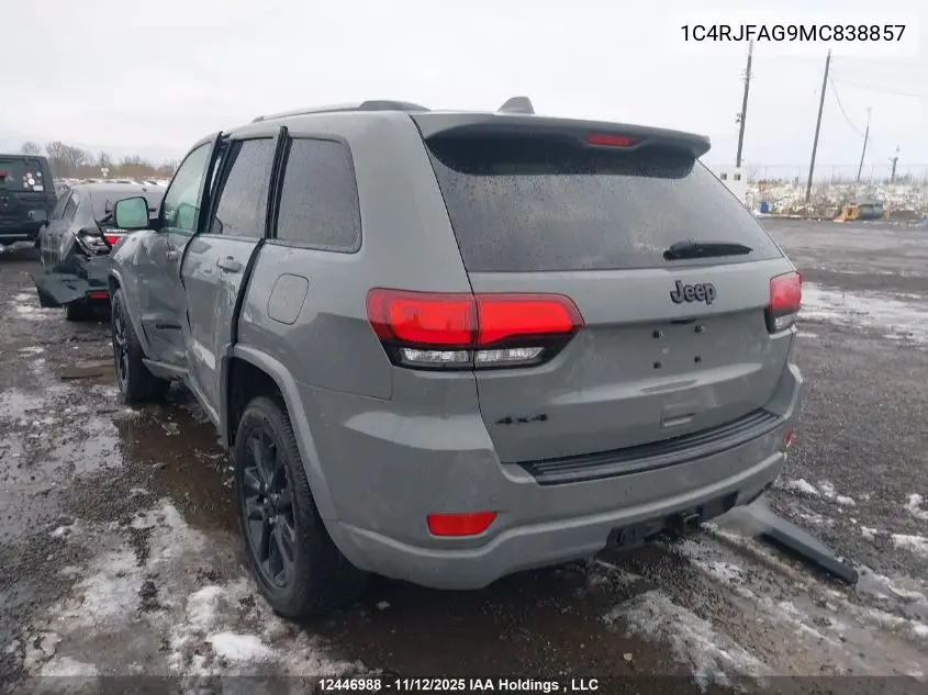 1C4RJFAG9MC838857 2021 Jeep Grand Cherokee Laredo