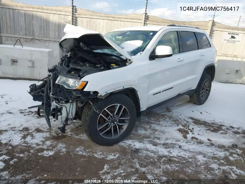 1C4RJFAG9MC756417 2021 Jeep Grand Cherokee Laredo
