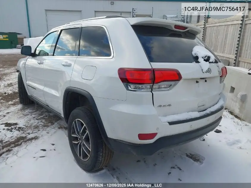 1C4RJFAG9MC756417 2021 Jeep Grand Cherokee Laredo