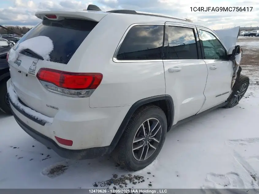 1C4RJFAG9MC756417 2021 Jeep Grand Cherokee Laredo